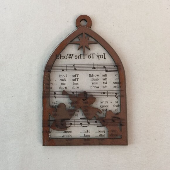 Wood Laser Cut Nativity Christmas Ornament w/Carol Music 4" Set of 6 Lot #4 - Picture 5 of 14